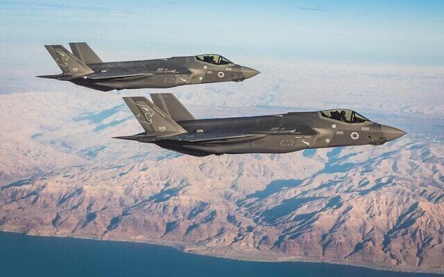 Aviones de combate F-35 de las FDI. 