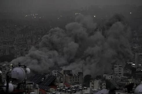 Humo en Dahiya, hoy. 