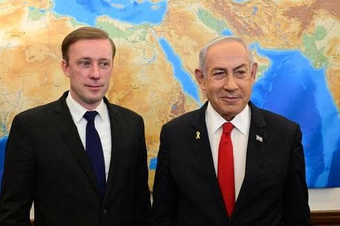 Jake Sullivan, asesor de Seguridad Nacional de EE.UU., junto al primer ministro de Israel, Benjamín Netanyahu. (GPO) Jake Sullivan, asesor de Seguridad Nacional de EE.UU., junto al primer ministro de Israel, Benjamín Netanyahu.