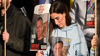 Acto de familiares de secuestrados en Tel Aviv. 