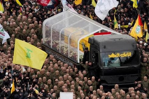 Traslado de los restos de Hassan Nasrallah. 