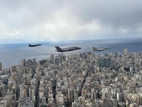 Funeral de Hassan Nasrallah. Aviones israelíes sobre el cielo de Beirut. ,