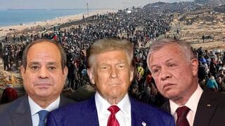 Los mandatarios de Egipto, Estados Unidos y Jordania. 