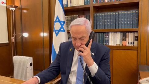 El primer ministro Benjamín Netanyahu, en su oficina. 