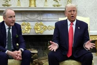 El presidente de EE.UU. junto al primer ministro irlandés. 