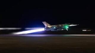 Imágenes de los vuelos de la Fuerza Aérea israelí a la Franja de Gaza noche. 