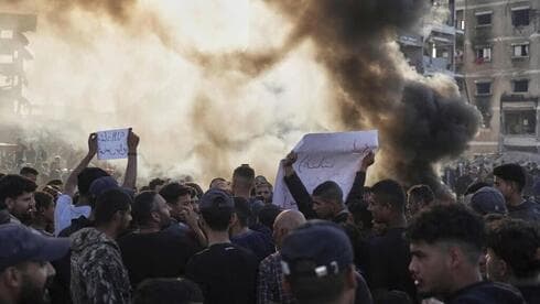 Protesta contra Hamas en Gaza. 