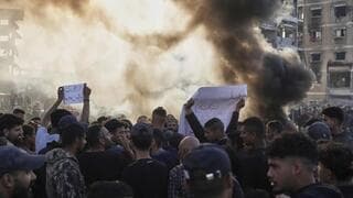 Protesta contra Hamas en Gaza. 