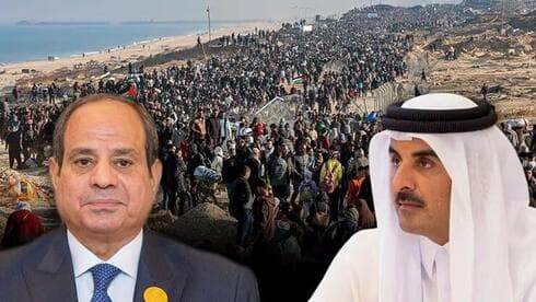 El presidente egipcio Al-Sisi y el primer ministro cataría Al-Thani