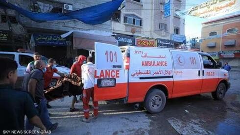 Ambulancia de la Media Luna Roja palestina. 