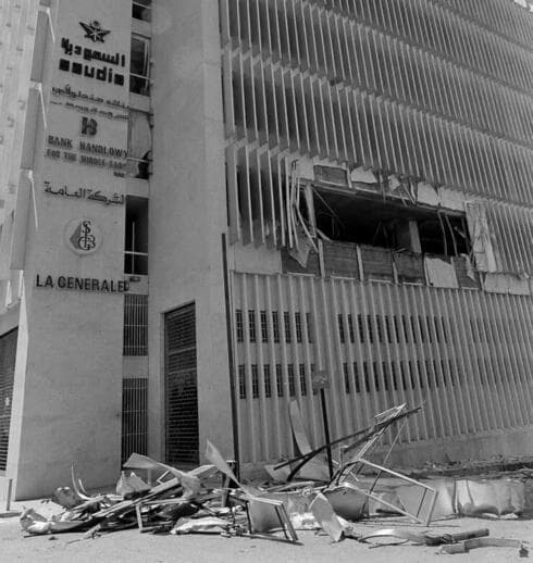 Destrucción en Beirut tras una guerra que duró 15 años. 