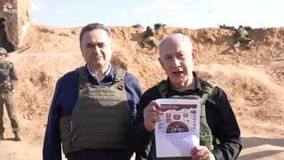 Netanyahu y Katz visitaron el norte de la Franja de Gaza. 
