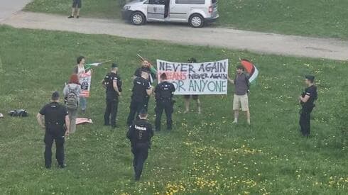 Protesta propalestina en Auschwitz. 