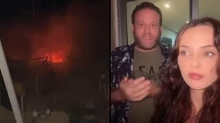Activistas propalestinos y el fuego a bordo del barco. 