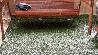 Lluvia y granizo en Israel. 