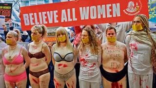 Protesta frente a ONU Mujeres. 