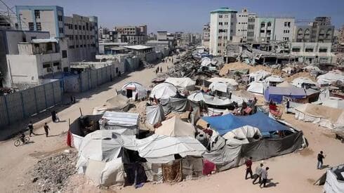 Tiendas de campaña de personas desplazadas en Gaza. 