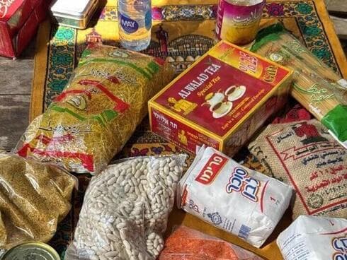 Contenido de los paquetes de ayuda alimentaria para los palestinos de Gaza. 