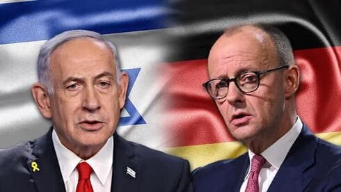 Benjamín Netanyahu, primer ministro de Israel, y Friedrich Merz, canciller de Alemania. 