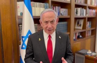 Benjamín Netanyahu en el video difundido por la Oficina del Primer Ministro. 