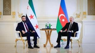 Presidentes de Siria y Azerbaiján, Ahmed al-Shara e Ilham Aliyev. 