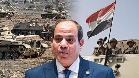Al-Sisi, presidente de Egipto, y los tanques del ejército egipcio. 