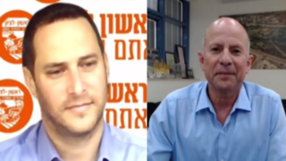 אלקבץ (מימין) וקינסטליך (משמאל) במשדר mynet