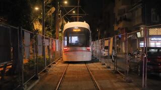 הרכבת הקלה בנסיעת מבחן ראשונה בבת ים