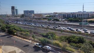 פקקים כבדים בגלל עבודות הרכבת הקלה