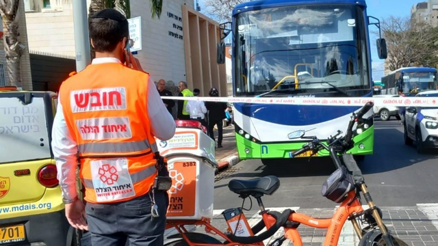 זירת התאונה ברחוב רמב"ם