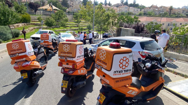 זירת התאונה ברחוב גל סמוך למינהל הקהילתי