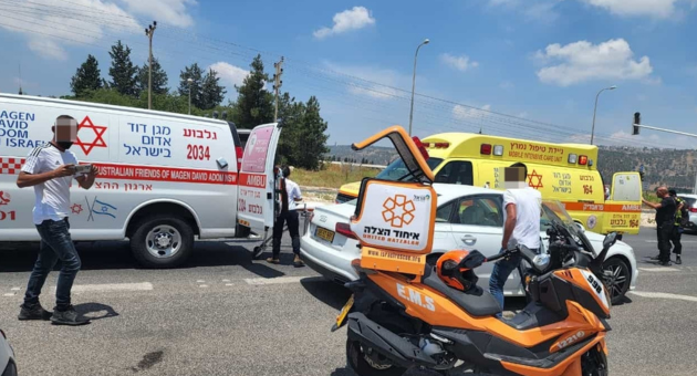 זירת התאונה בכביש 60