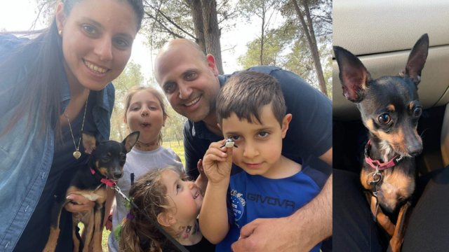 משפחת שאבי עם הכלבה מילקי