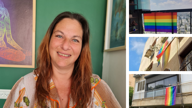ורד גלית פירסטנברג ודגלי הגאווה שנתלו בשכונ