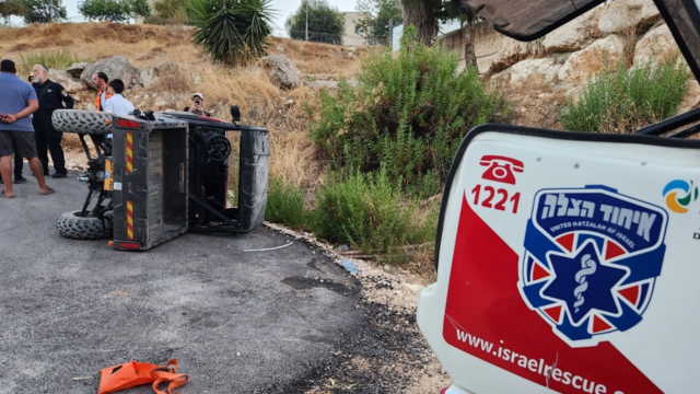 זירת התאונה בכניסה ליער מיר