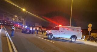 זירת התאונה בכביש 20