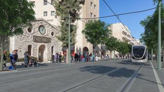 הקו הכחול של הרכבת הקלה ברחוב המלך קינג ג'ורג'