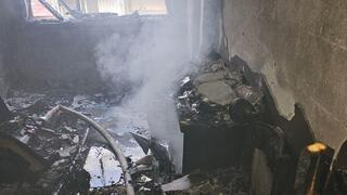 מזירת השריפה ברחוב ירושלים