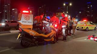 זירת התאונה ברחוב שוש עטרי בנתניה