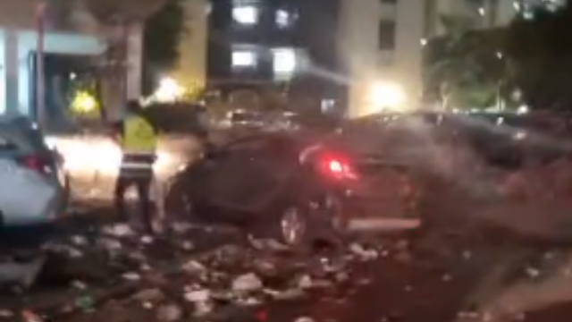 מזירת נפילת הטיל בבת ים