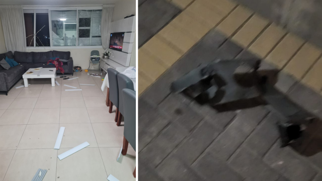 זירת נפילת רסיס רקטה בפתח תקוה