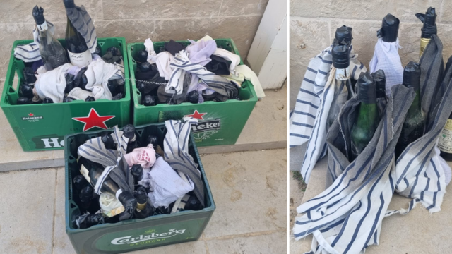 בקבוקי תבערה נתגלו בדירה בקרית חיים