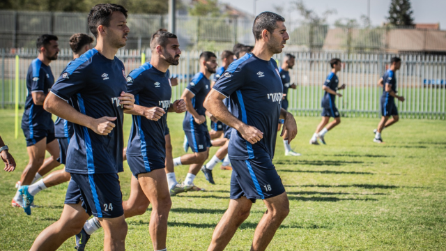 שחקני ב"ש באימון. מצב לא אופטימלי