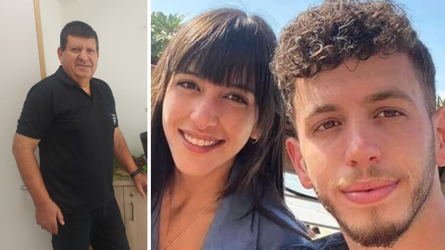 מימין: גדעון ונועה חיאל ז"ל ואבי עטר