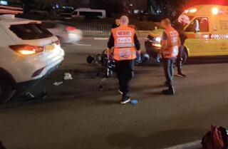 זירת התאונה ברחוב הרצל בנתניה