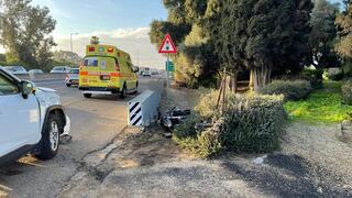 זירת התאונה הקטלנית בכביש 4