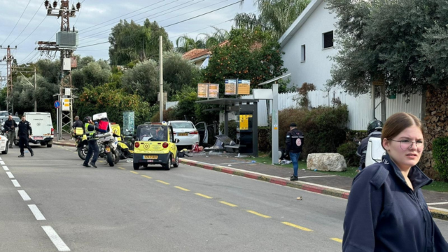 זירת הפיגוע ברעננה