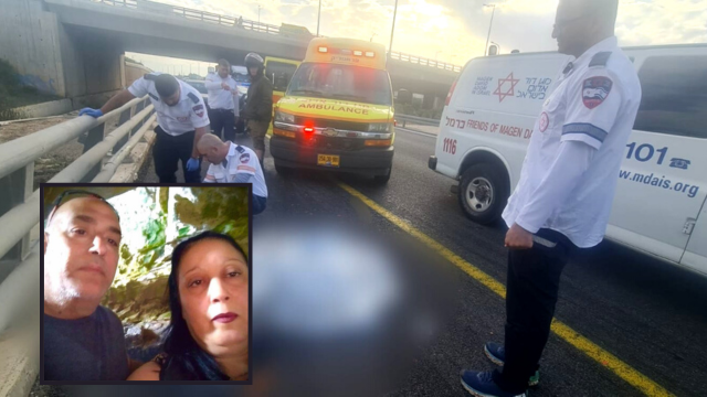 זירת התאונה הקטלנית בכביש 22
