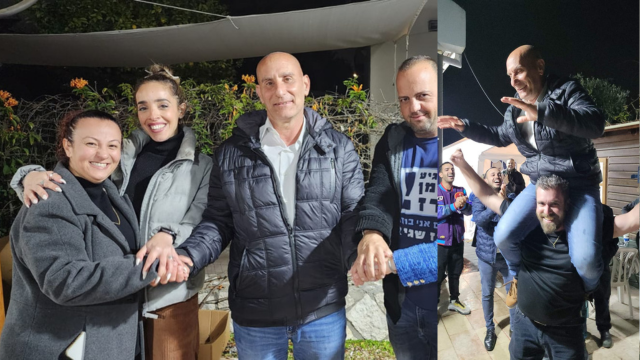 חגיגת הניצחון של רז שגיא בליל בחירות 2024 ראש העין