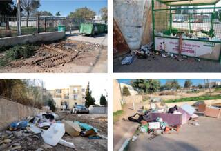 ערימות זבל שהתושבים משליכים בכל פינה